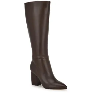Womens Zipper Leather Knee-High Boots