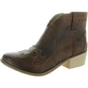 Womens Zipper Leather Shooties