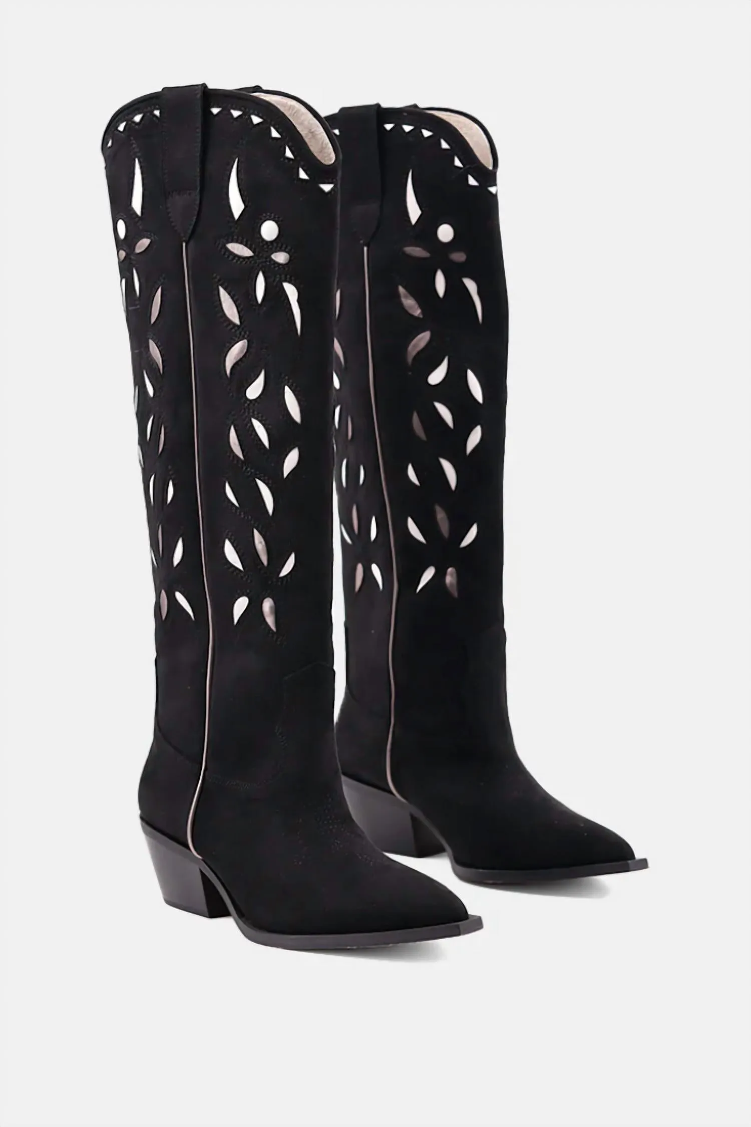 Women's Zooey Cowboy Knee High Boot In Black