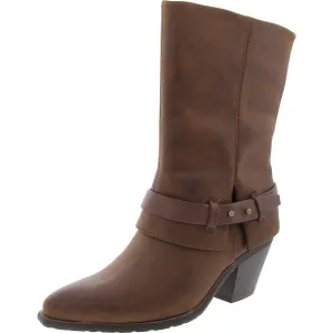 Yamura Womens Zipper Faux Leather Mid-Calf Boots