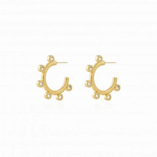 Zahra Gold Zirconia Hoop Earrings 4456