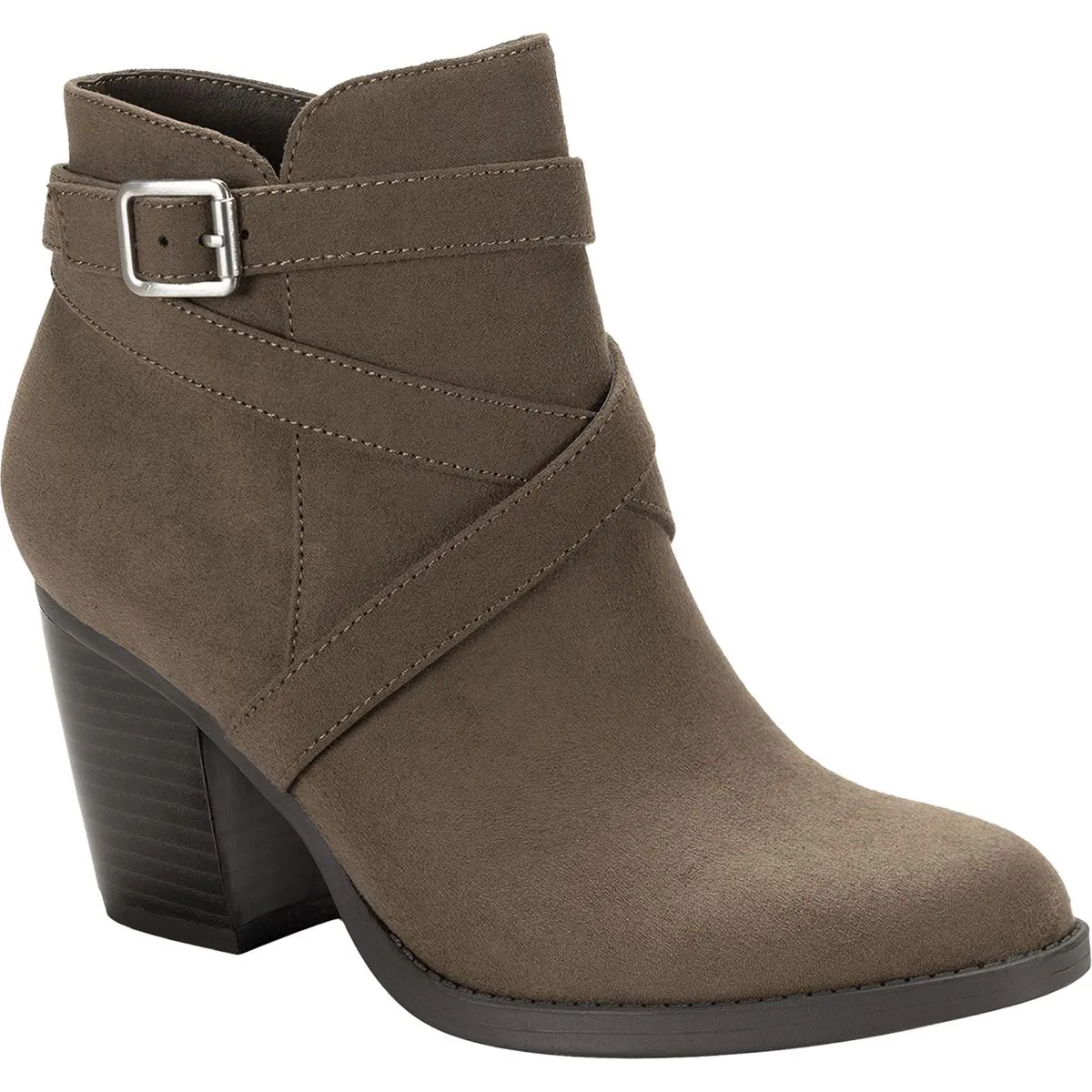 Zetaa Womens Faux Leather Buckle Ankle Boots