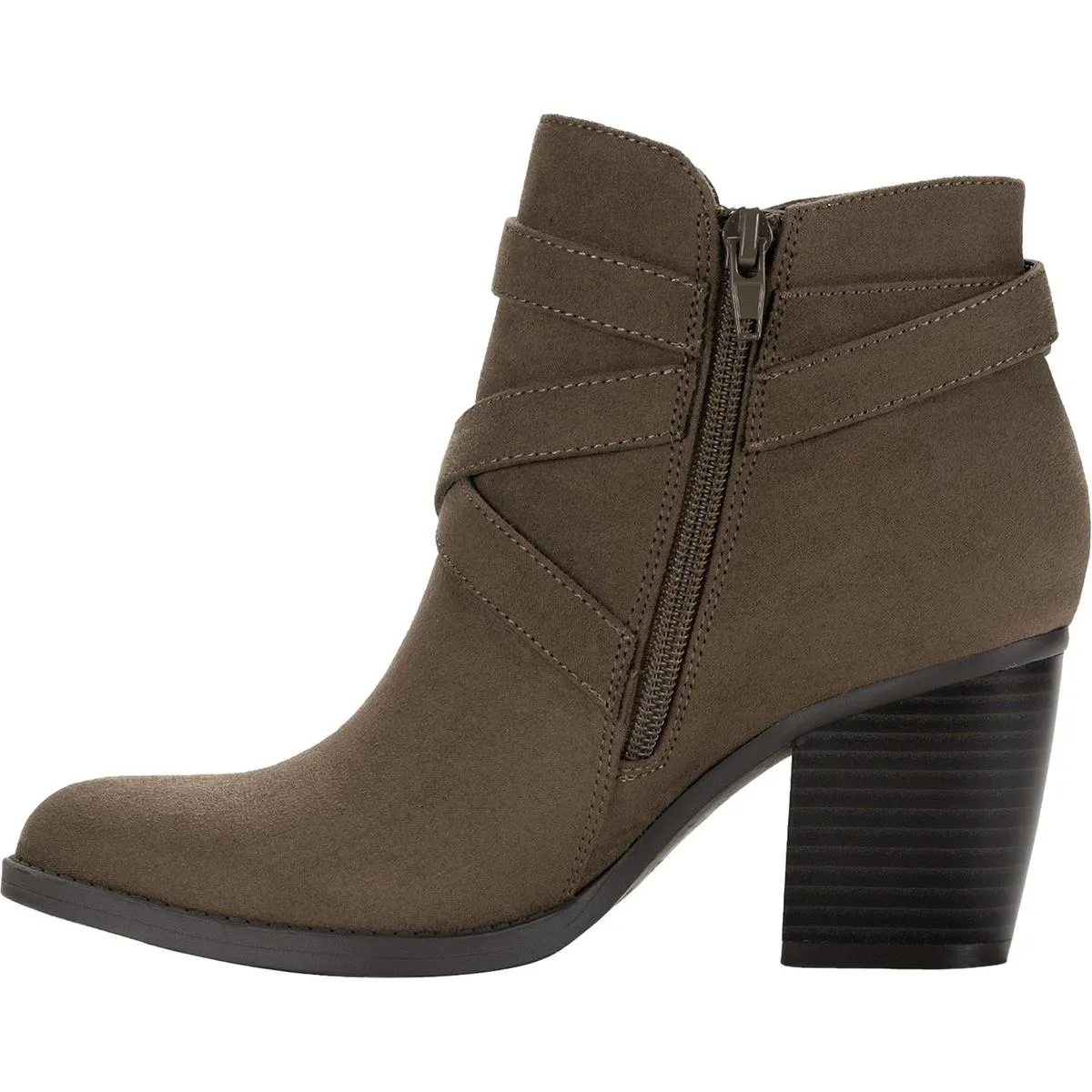 Zetaa Womens Faux Leather Buckle Ankle Boots