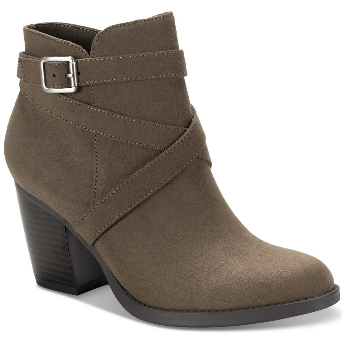 Zetaa Womens Faux Leather Buckle Ankle Boots