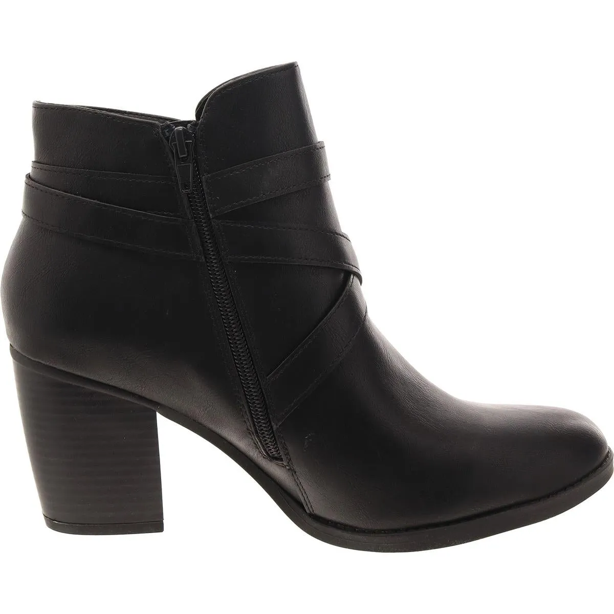 Zetaa Womens Faux Leather Buckle Ankle Boots