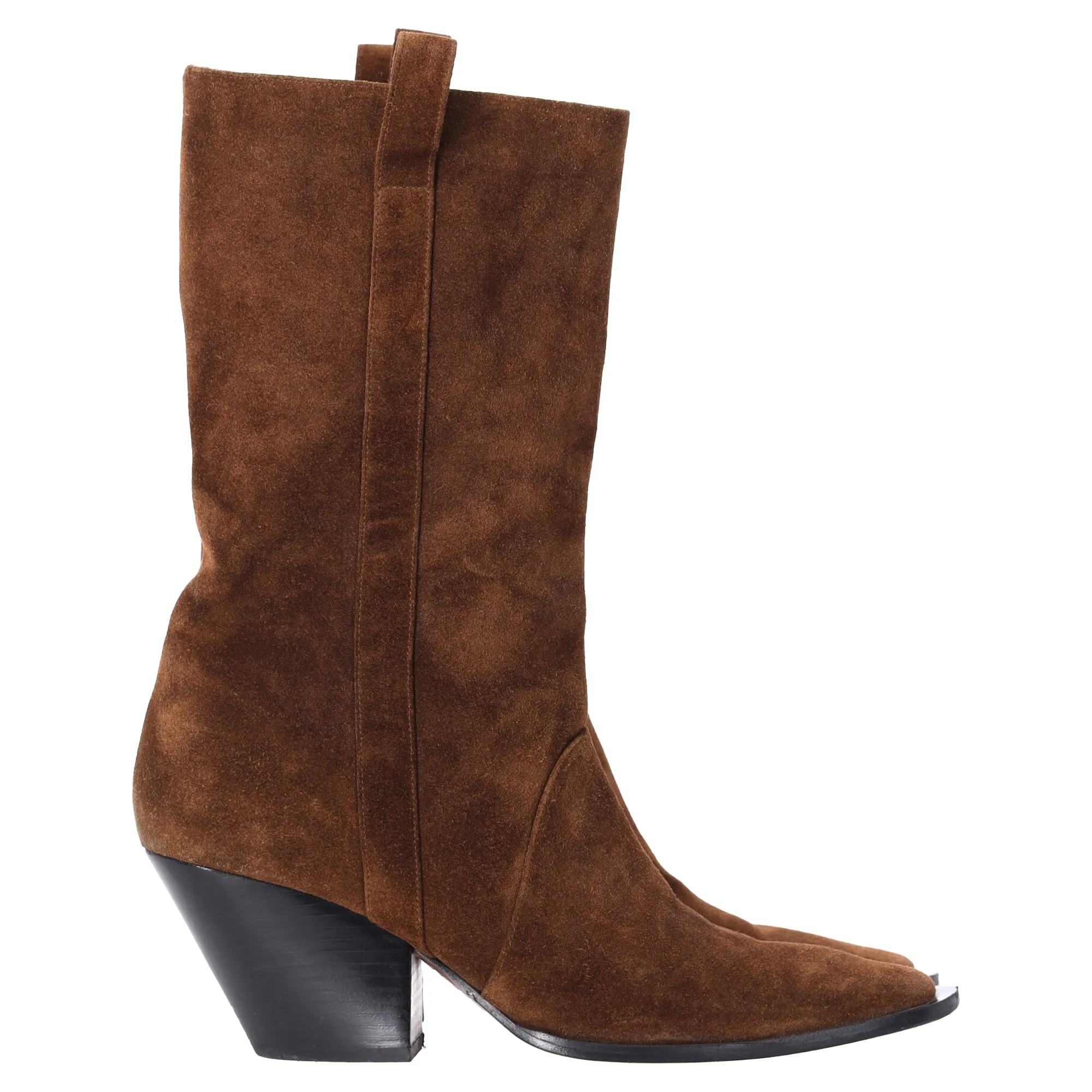 Zimmermann Texano Cowboy Boots in Brown Suede